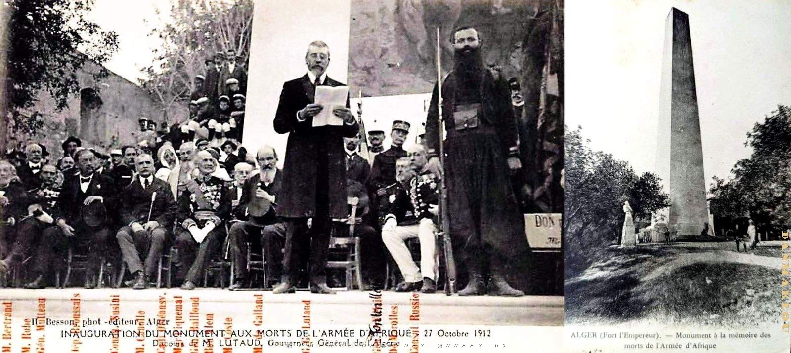 Alger - Fort-l'Empereur - Inauguration Monument aux Morts - 1912 .jpg